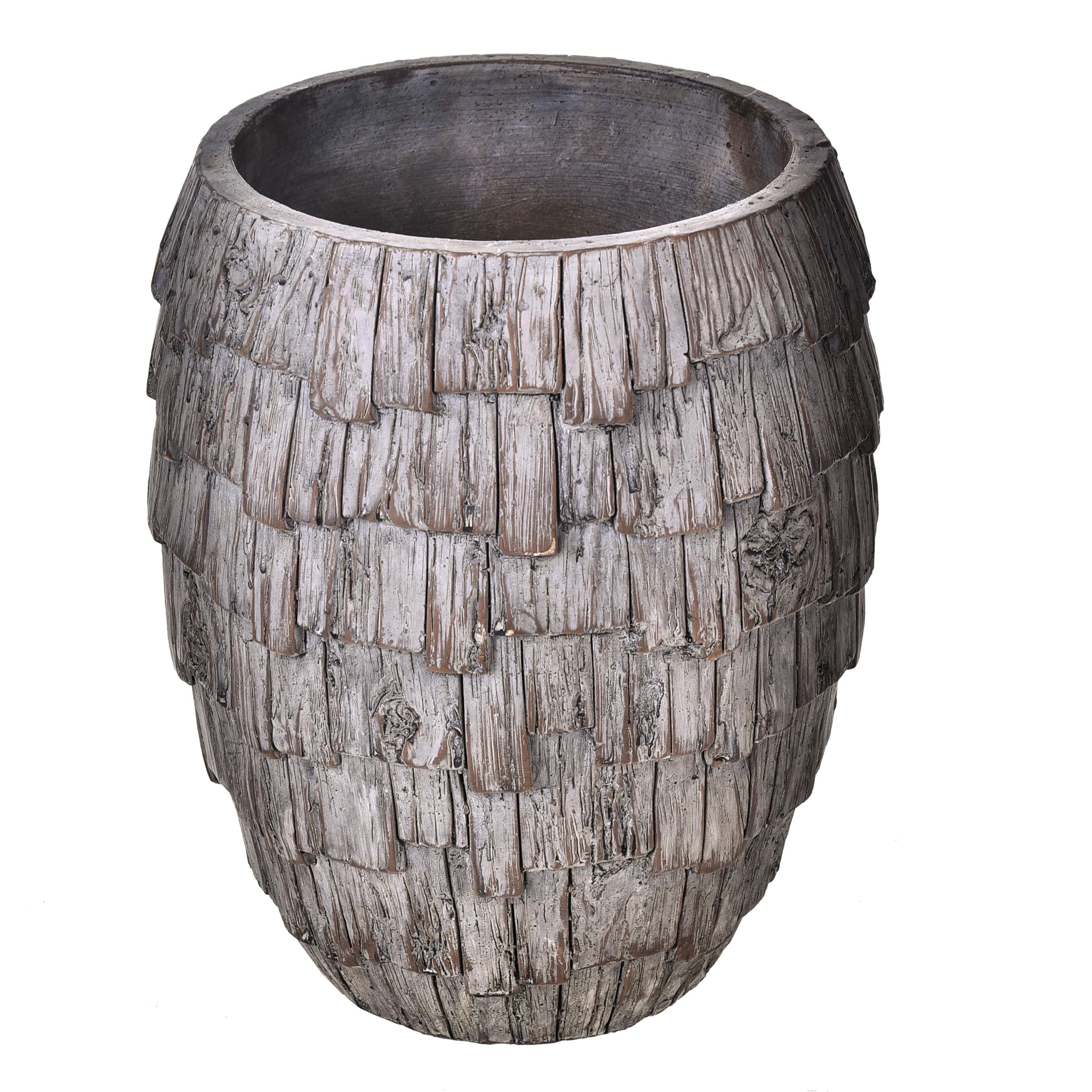 Vaso in Ceramica con Effetto Legno H 30 cm