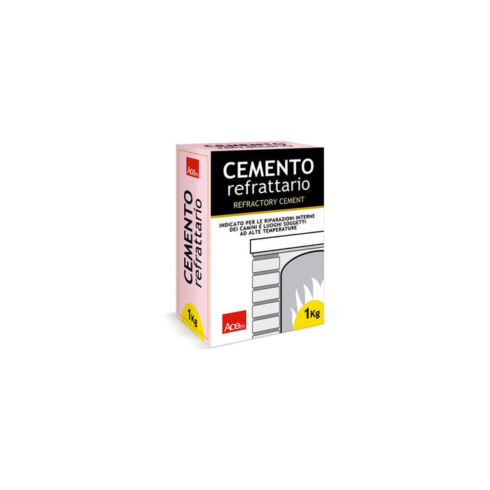 Cemento refrattario da 1kg per riparazione e incollaggio camini forni barbecue stufe