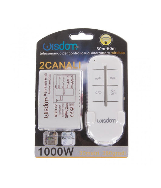 Centralina 2 Canali + Telecomando Wireless Wisdom Per Controllo Luci Led 1000wx2         