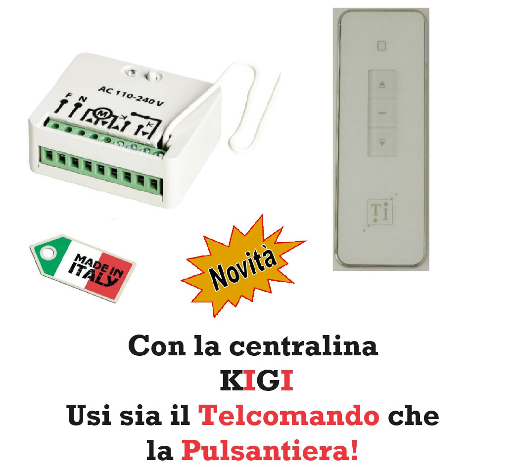 Motore tapparella 40 kg - 20 Nm Kit con centralina e telecomando 