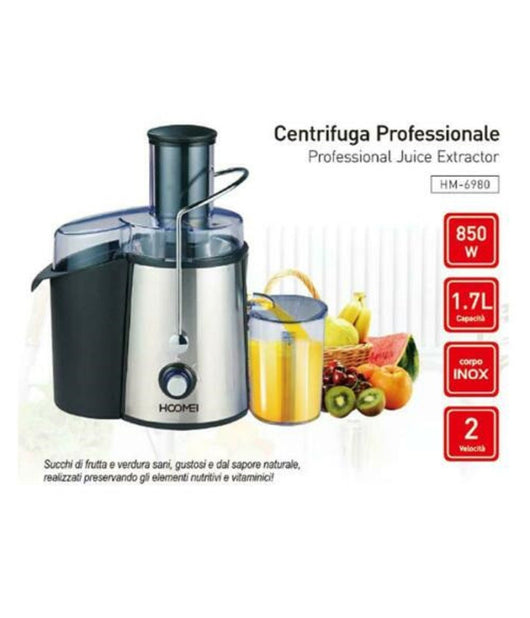 Centrifuga Estrattore Di Succo Frutta Verdura 850 Watt 1,7 Lt Hoomei Hm-6980         