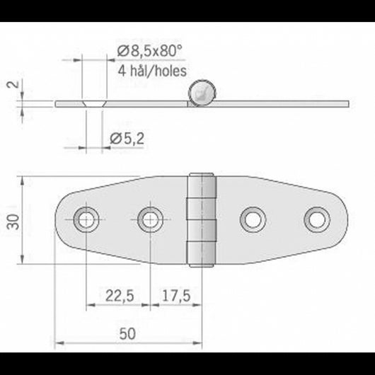 CERNIERA INOX MM.100X27