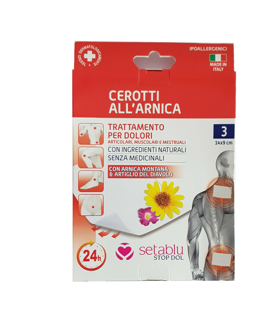 Cerotti Lenitivi Trattamento Dolori Arnica Salice Artigli Del Diavolo 14x9cm         