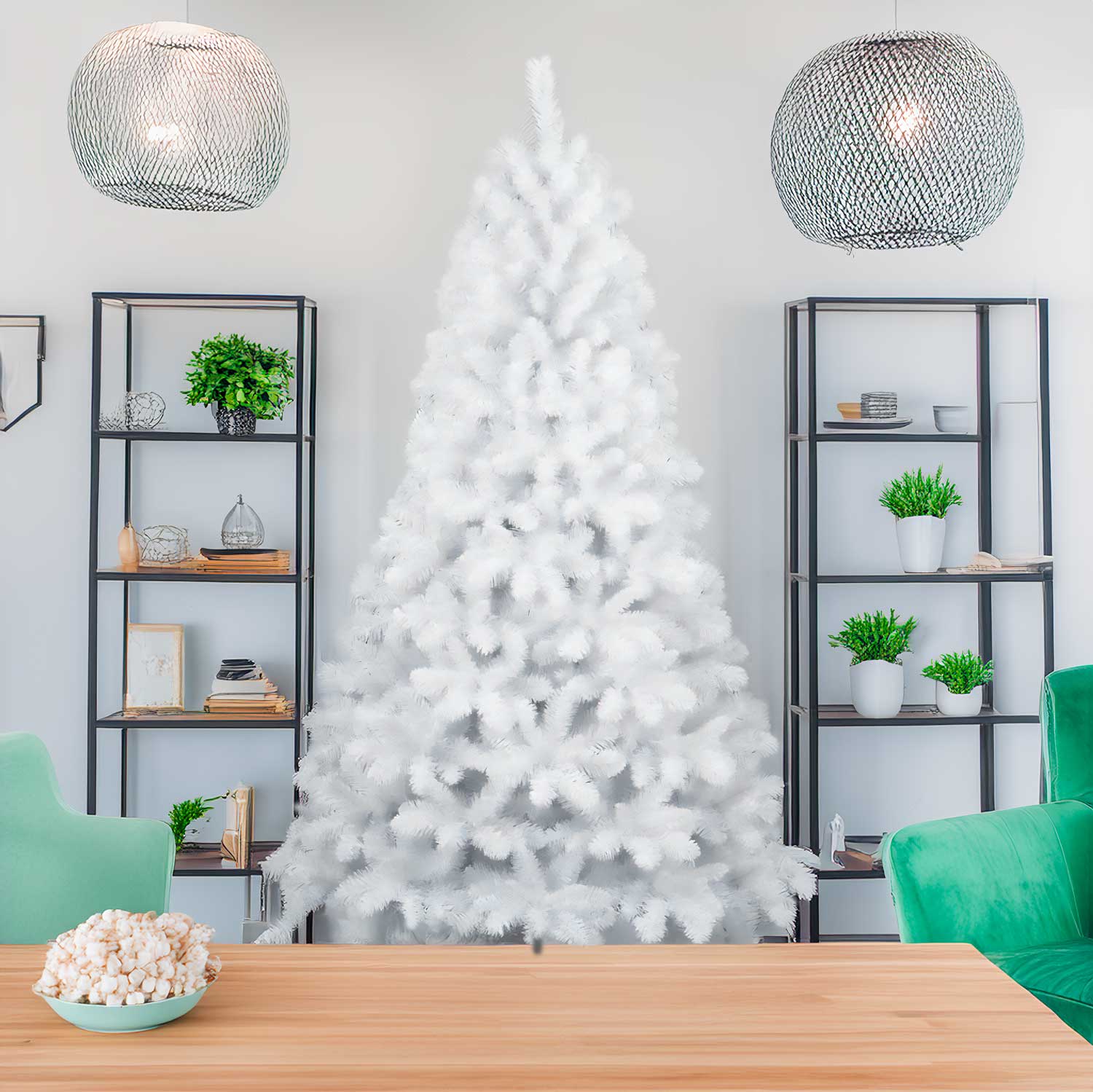 Bambi - Albero di Natale colore bianco ø99x180H, 684 rami