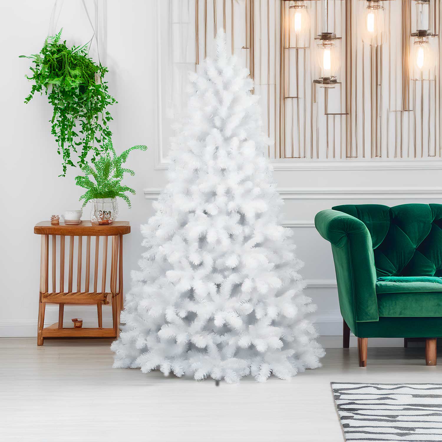 Bambi - Albero di Natale colore bianco ø99x180H, 684 rami