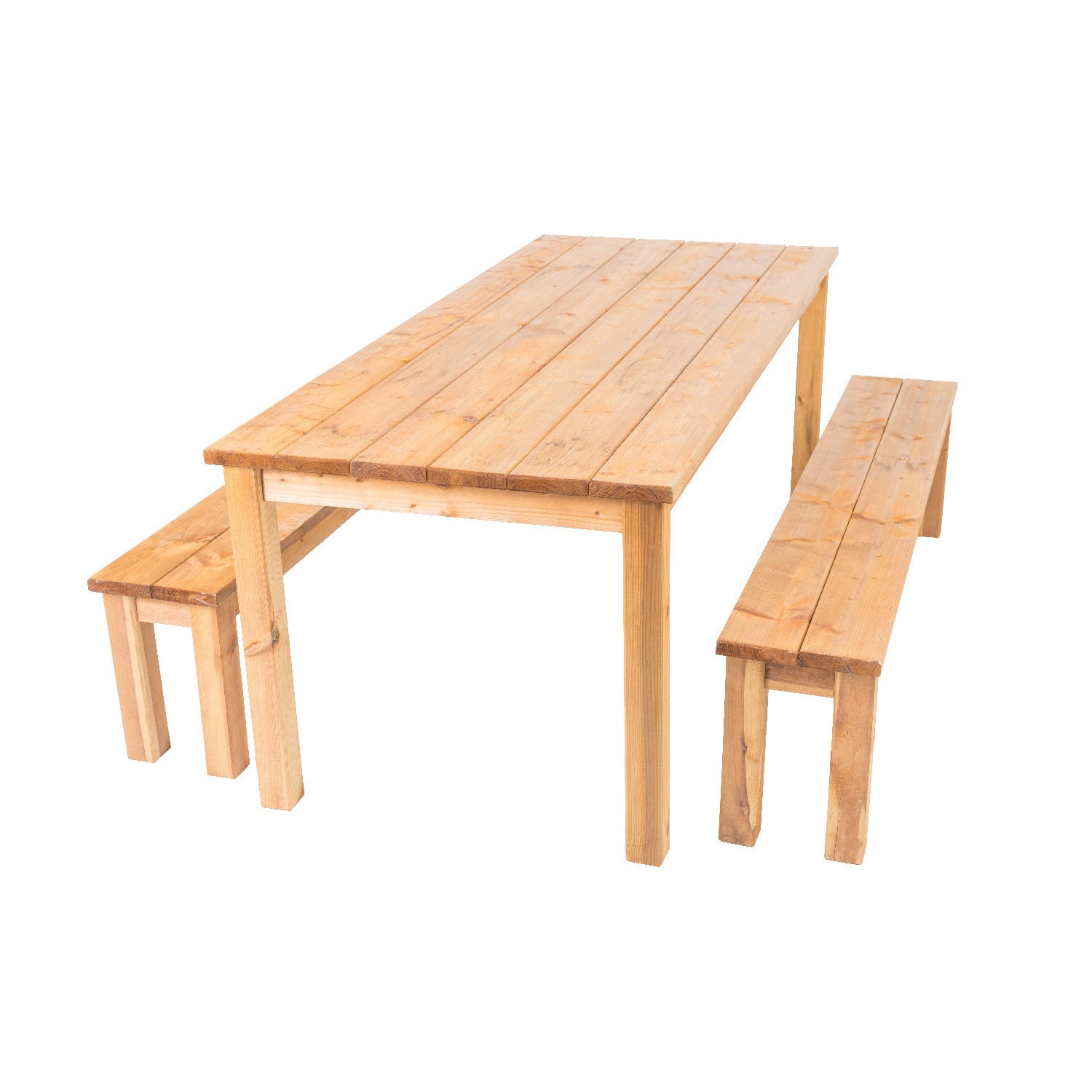 FRANKYSTAR Cesis - set tavolo + 2 panche in legno impregnato set da giardino 8 posti made in italy