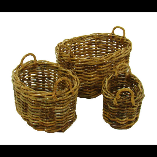 Cesta portalegna rattan alaska 1-3 ovale cm79x61h41