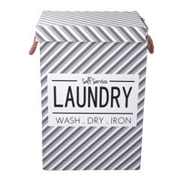 Cestone tessuto laundry grigio con coperchio cm40x30h60