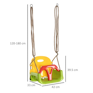 Altalena per Bambini 9-36 Mesi 42x33x120-180 cm in PP e PE con Corda