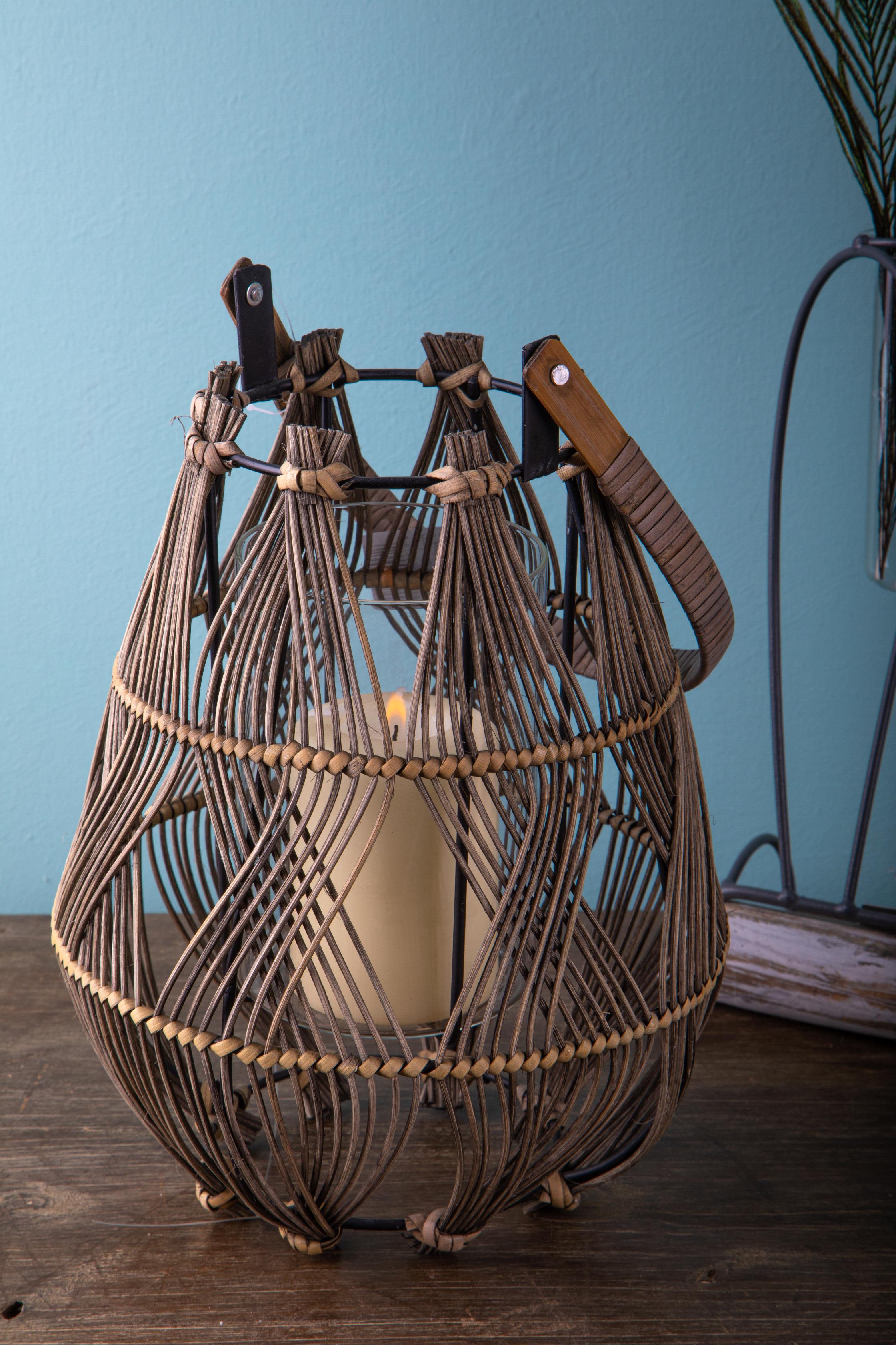 Lanterna in Rattan H 42 cm