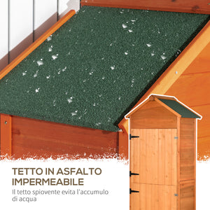 Casetta Box da Giardino 84x52x188 cm Porta Attrezzi in Legno di Abete