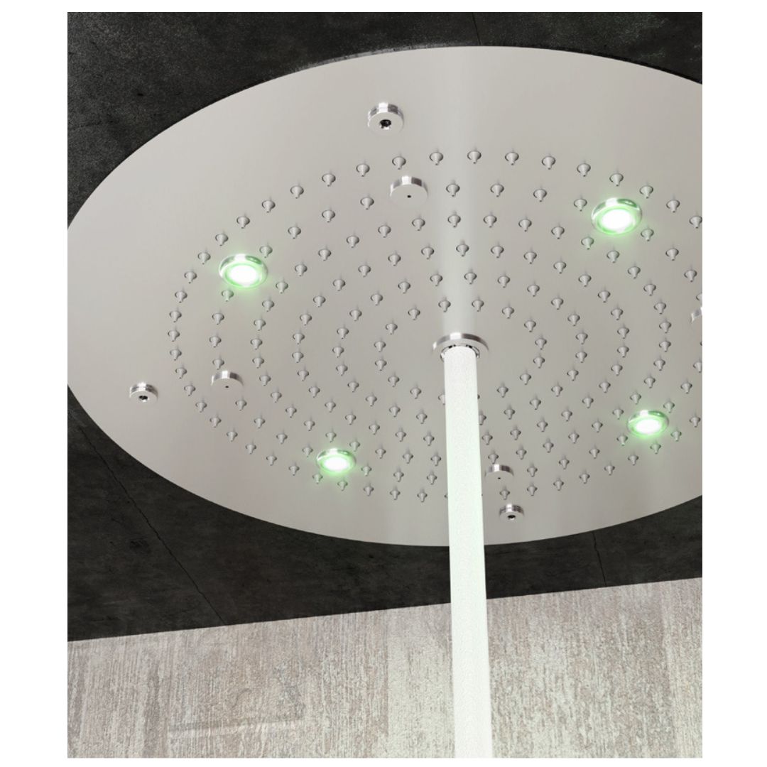 Soffione doccia led a soffitto installazione da incasso acciaio inox tondo