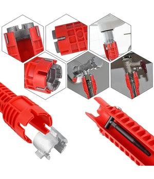 Chiave Multifunzione A Bussola Per Installazione Rubinetti Tubo Bagno Idraulico         