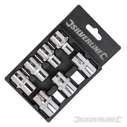 Set Silverline chiavi a bussola 1/2" 7 pezzi 3/8" - 3/4" acciaio Prezzo - Default Title