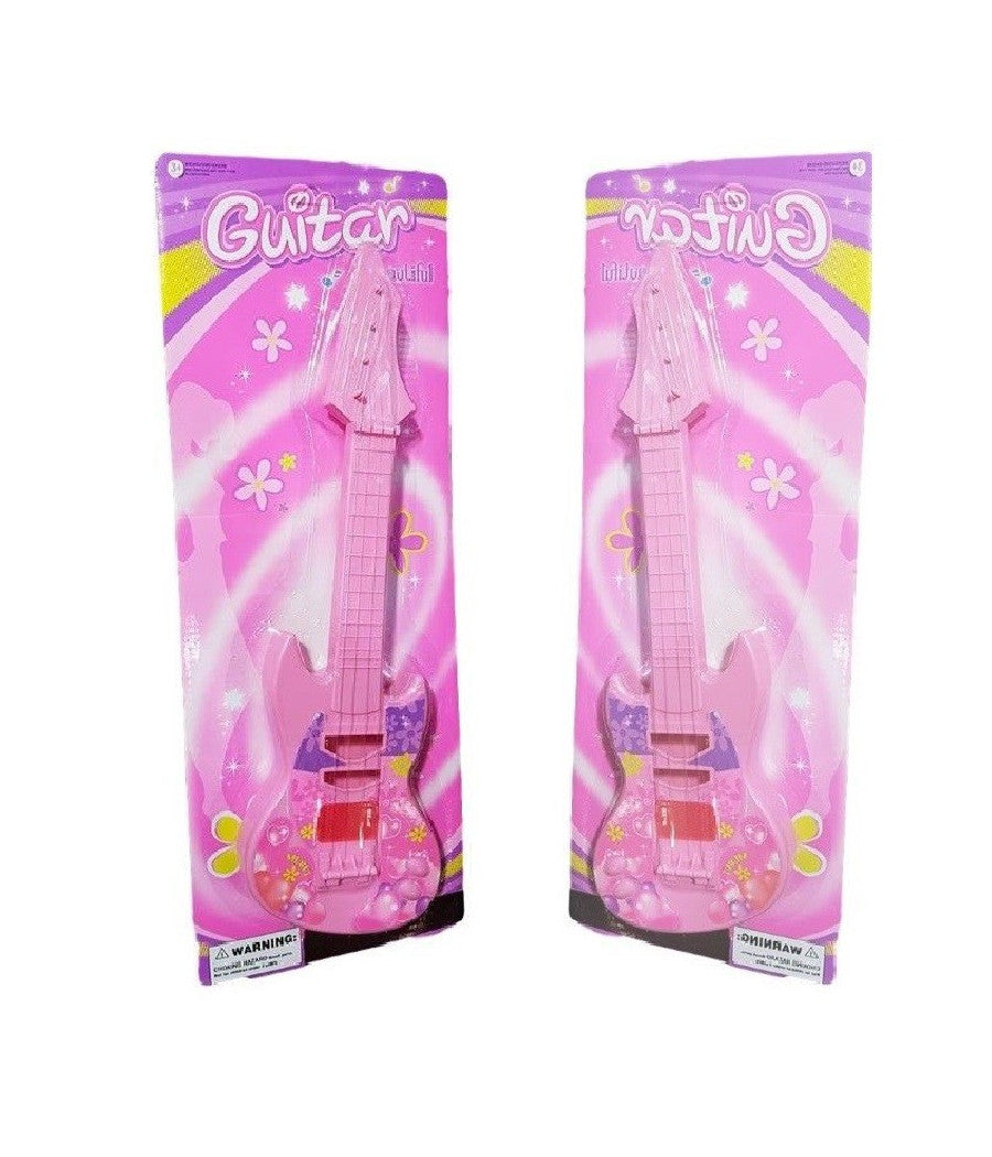 Chitarra Elettrica In Plastica 4 Corde Nylon Gioco Giocattolo Per Bambine Bimbe         