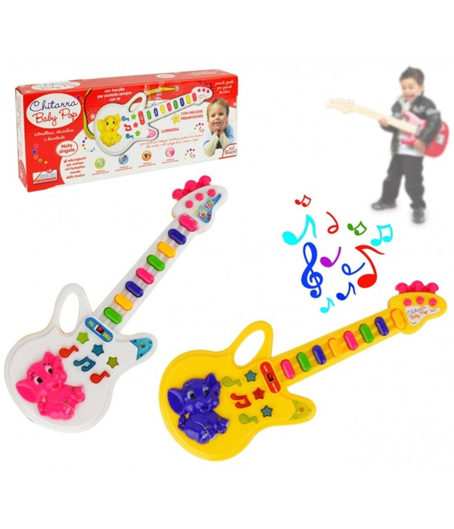 Chitarra Giocattolo Baby Pop Con Luci Melodie Preimpostate E Tracolla         