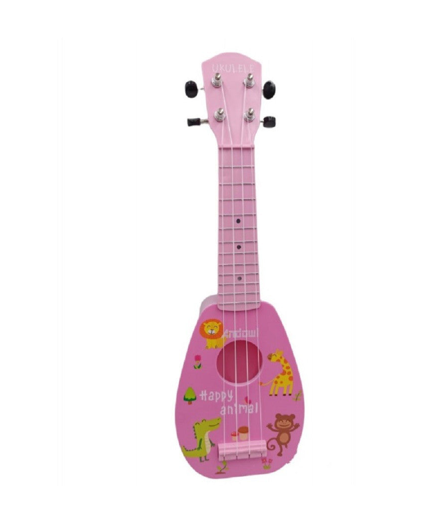 Chitarra Ukulele Con 4 Corde Giocattolo In Plastica Da 44 Cm Per Bambini Q-gu05         