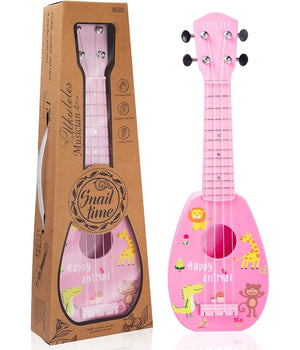 Chitarra Ukulele Con 4 Corde Giocattolo In Plastica Da 44 Cm Per Bambini Q-gu05         