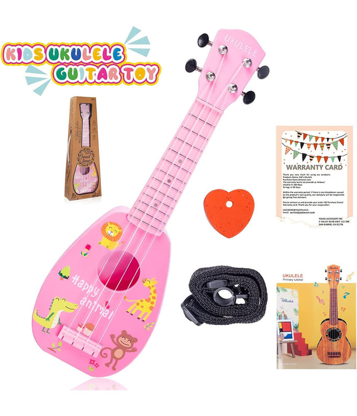 Chitarra Ukulele Con 4 Corde Giocattolo In Plastica Da 44 Cm Per Bambini Q-gu05         