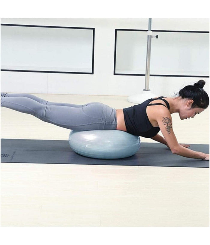 Ciambella Palla Gonfiabile Allenamento Esercizio Yoga Pilates Con Pompa Grigio         