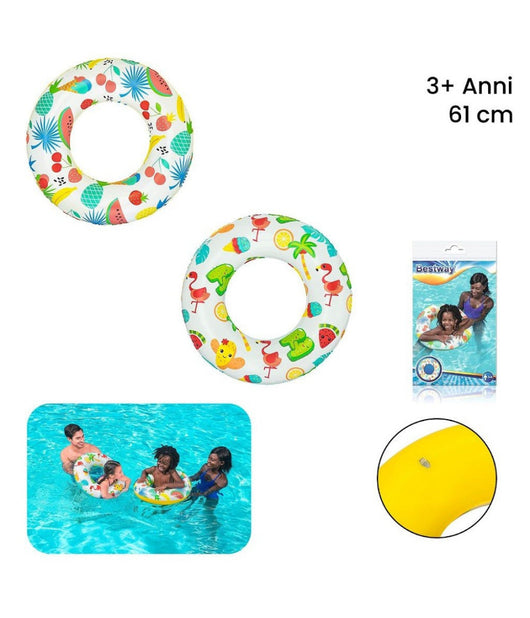 Ciambella Salvagente Gonfiabile A Fantasia 61 Cm Per Bambini Modelli Ass. 36014         