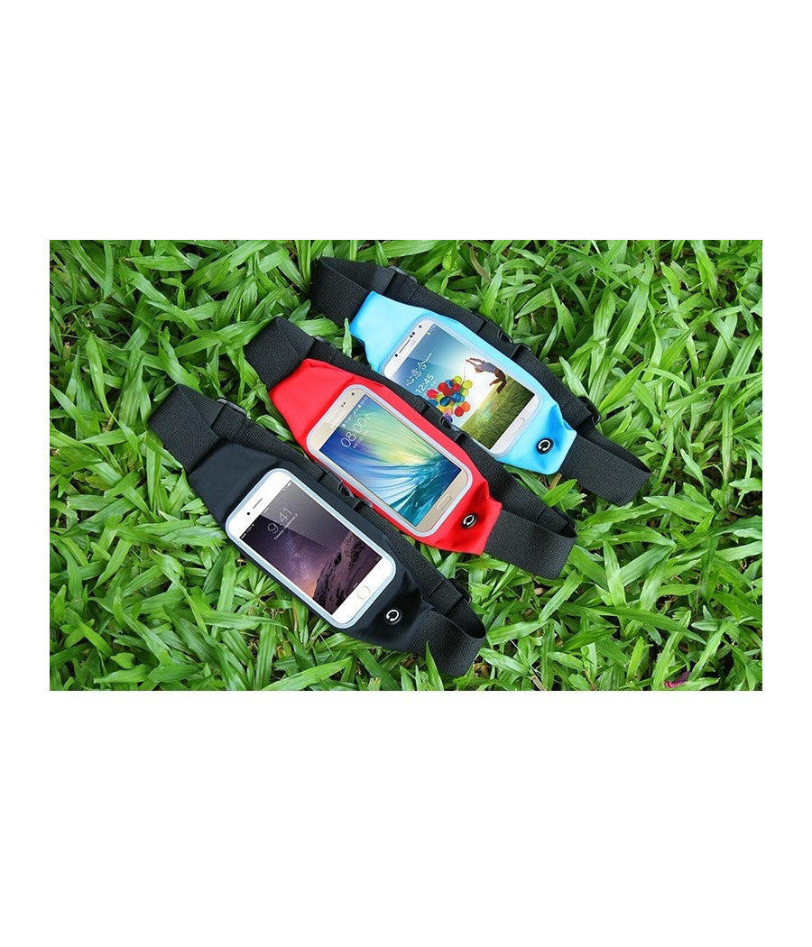 Cintura Con Tasche Zip Sport Belt Marsupio Porta Smartphone Cellulari 4,7"         