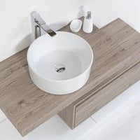 Lavabo da appoggio tondo a ciotola Diametro 40 cm in Ceramica Bianco Lucido