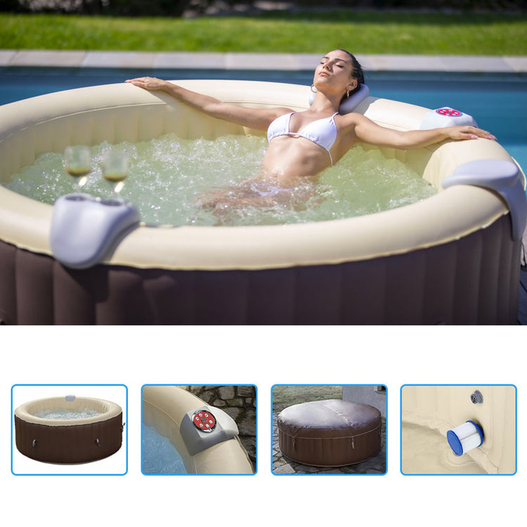 Piscina Spa Idromassaggio Gonfiabile Ease.zone Rotonda Con Accessori - 4/6 Persone - Kit Base