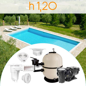 Kit componenti per piscina in cemento armato ARIZONA 6,00 x 3,00 h 1,20 m