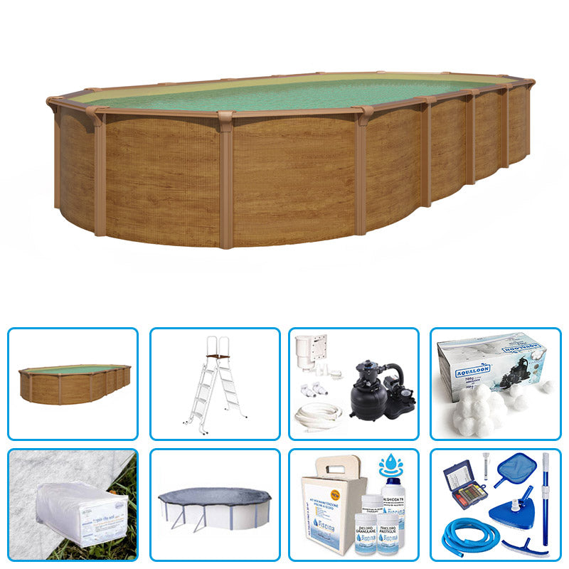 Piscina Fuori Terra Steelwood Omega - 6,10 X 3,65 X H.1,32 M - Kit Pro