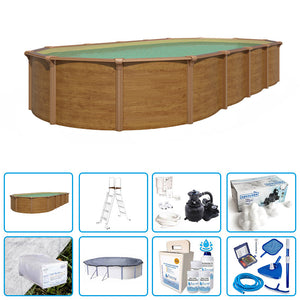 Piscina Fuori Terra Steelwood Omega - 6,10 X 3,65 X H.1,32 M - Kit Pro