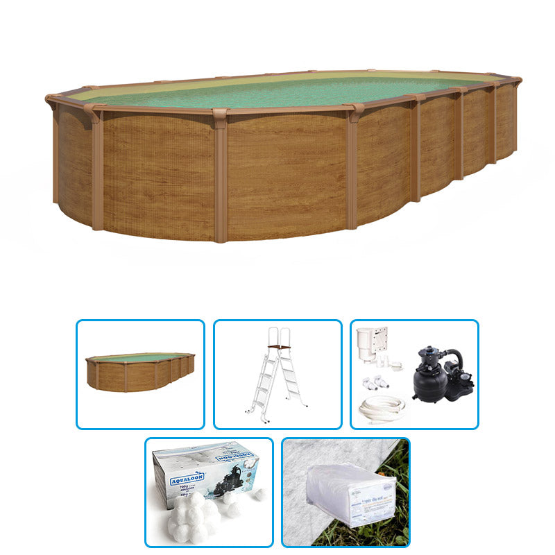 Piscina Fuori Terra Steelwood Omega - 7,65 X 4,60 X H.1,32 M - Kit Base