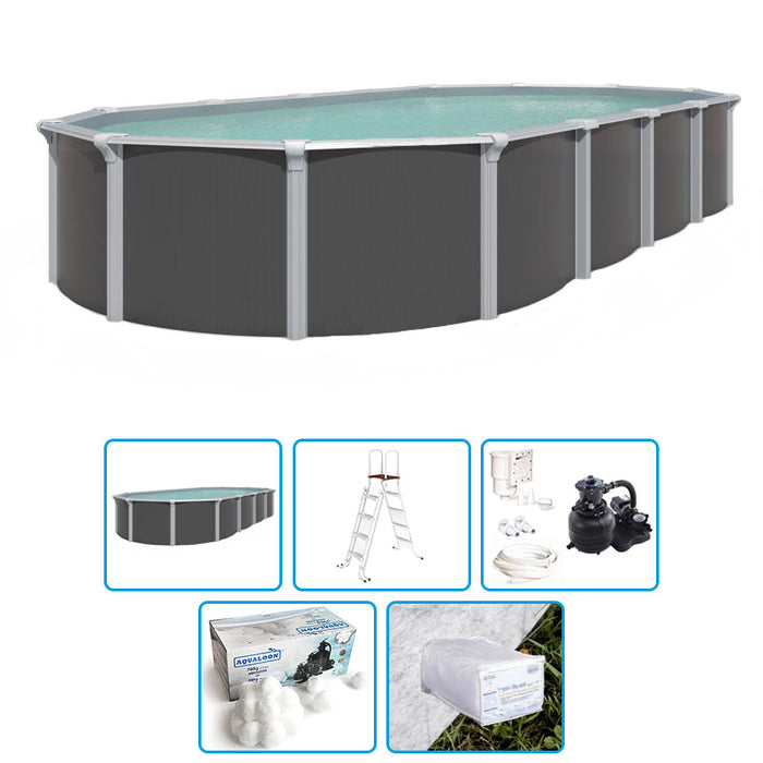 Piscina Fuori Terra Steeldesign Omega - 6,10 X 3,65 X H.1,32 M - Kit Base