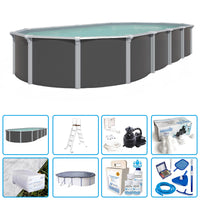 Piscina Fuori Terra Steeldesign Omega - 7,30 X 3,65 X H.1,32 M - Kit Pro