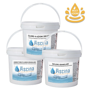 Kit Multiazione Per Mantenimento Acqua Piscina - Fino A 30 Mc