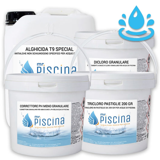 Kit Mix Per Mantenimento Acqua Piscina - Da 30 A 55 Mc