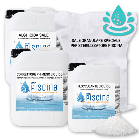 Kit Mix Per Mantenimento Piscina Al Sale - Da 60 A 100 Mc