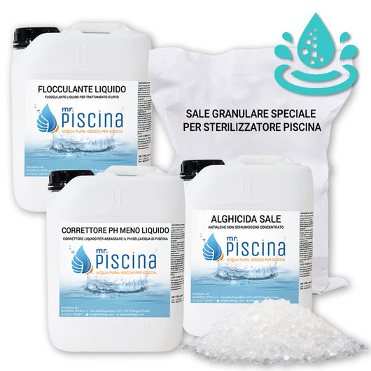 Kit Mix Per Mantenimento Piscina Al Sale - Da 110 A 200 Mc