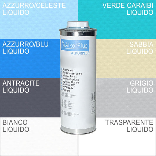 Liquido sigillante in PVC per rivestimento Liner ALKORPLAN - tanica da 0,9 kg - Liquido Sigillante In Pvc Per Rivestimento Liner Alkorplan - Tanica Da 0,9 Kg Trasparente