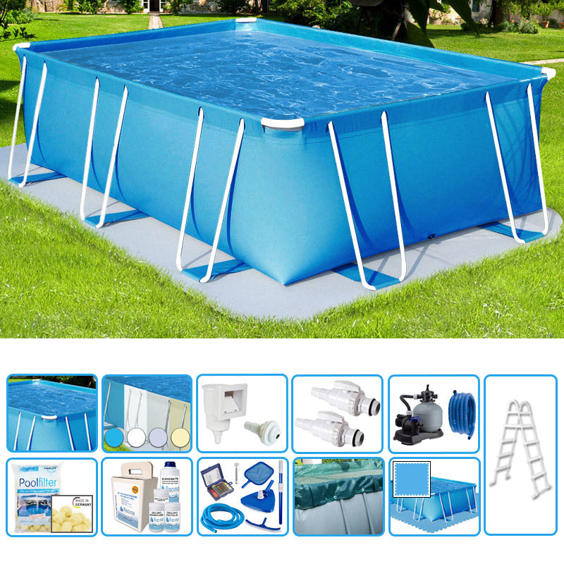 Piscina Fuori Terra Italika Soft Rettangolare 5,80 X 3,30 H.1,00 M - Kit Plus