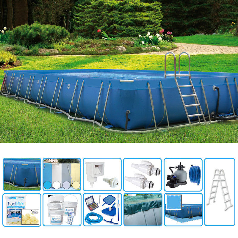 Piscina Fuori Terra Italika Soft Rettangolare 12,80 X 6,80 H.1,25 M - Kit Plus