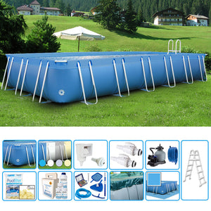 Piscina Fuori Terra Italika Soft Rettangolare 8,80 X 3,80 H.1,25 M - Kit Plus