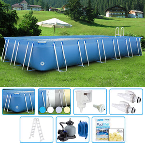 Piscina Fuori Terra Italika Soft Rettangolare 9,80 X 3,80 H.1,40 M - Kit Pro