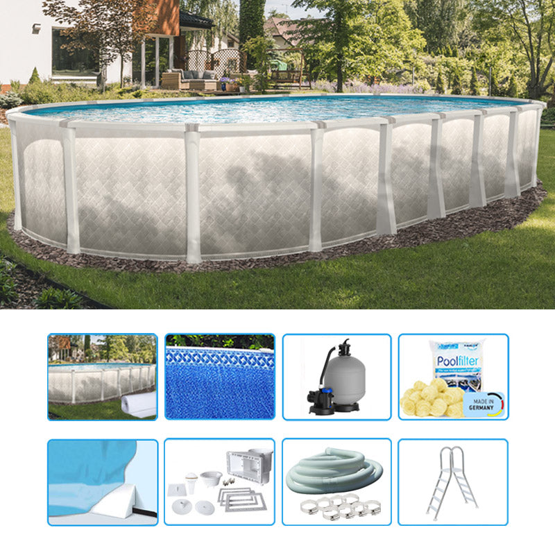 Piscina Fuori Terra Ovale Opus Tuscany 10,05 X 5,49 X H 1,32 M - Kit Base