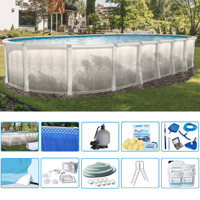 Piscina Fuori Terra Ovale Opus Tuscany 10,05 X 5,49 X H 1,32 M - Kit Pro