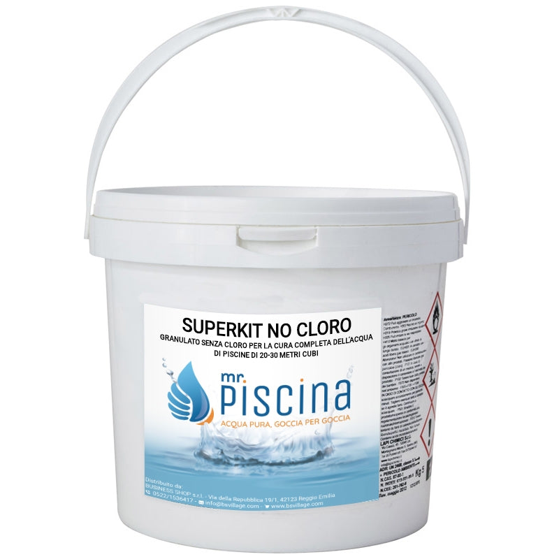 SUPERKIT NO CLORO confezione da 4 bustine da 280 gr predosate per piscine fino a 30 mÂ³