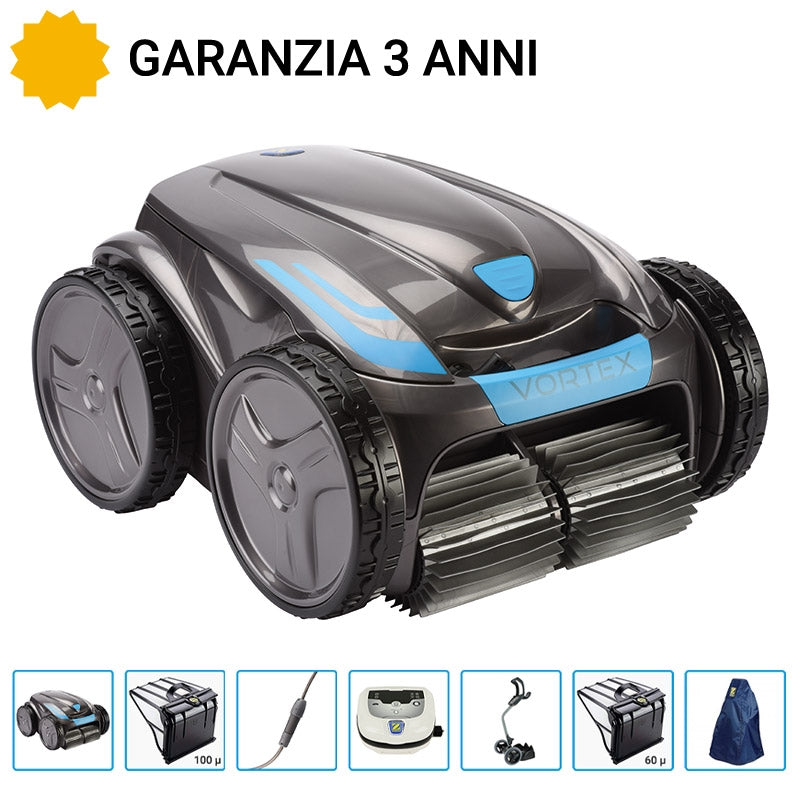 Robot Piscina Zodiac Ov 5300 Sw Vortex Pro 4wd Con Filtro Da 60 Micron, Copertura Protettiva E Garanzia Di 3 Anni