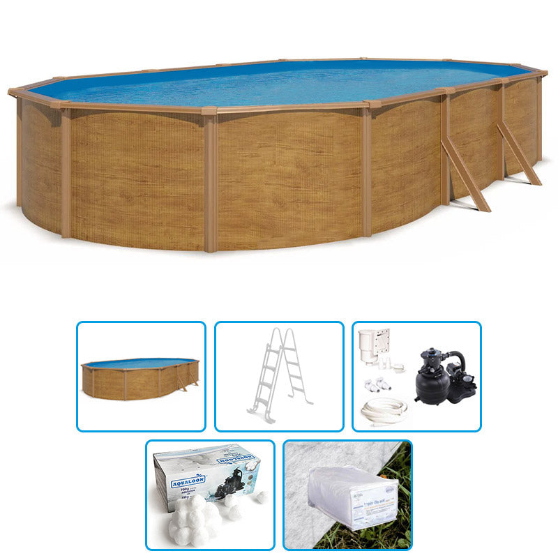 Piscina Fuori Terra Steelwood - 7,30 X 3,65 X H.1,20 M - Kit Base