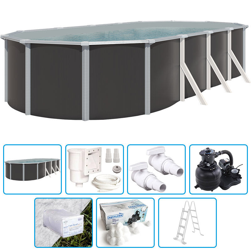 Piscina Fuori Terra Steeldesign - 7,30 X 3,65 X H.1,32 M - Kit Base