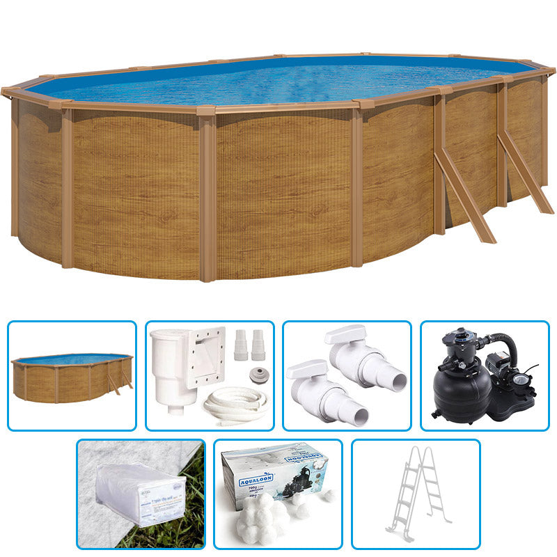 Piscina Fuori Terra Steelwood - 6,10 X 3,65 X H.1,20 M - Kit Base